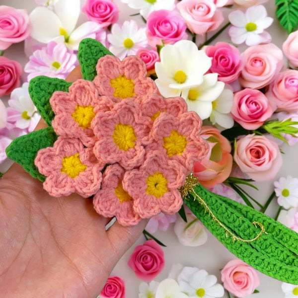 3D Crochet Flower Bouquet Pattern PDF, Realistic Floral Home Decor, Amigurumi Crochet Flowers DIY, Handmade Room Decoration