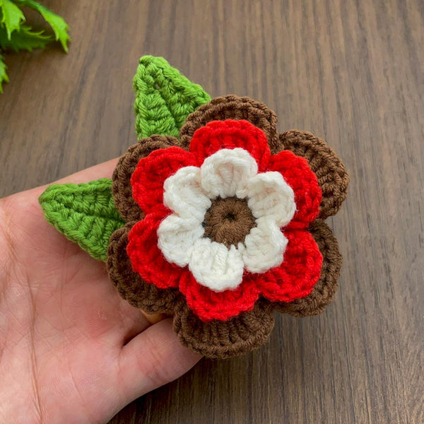 3D Layered Crochet Flower Pattern, Multicolor Floral Applique PDF, Crochet Brooch Tutorial, DIY Handmade Flower Motif, Instant Download