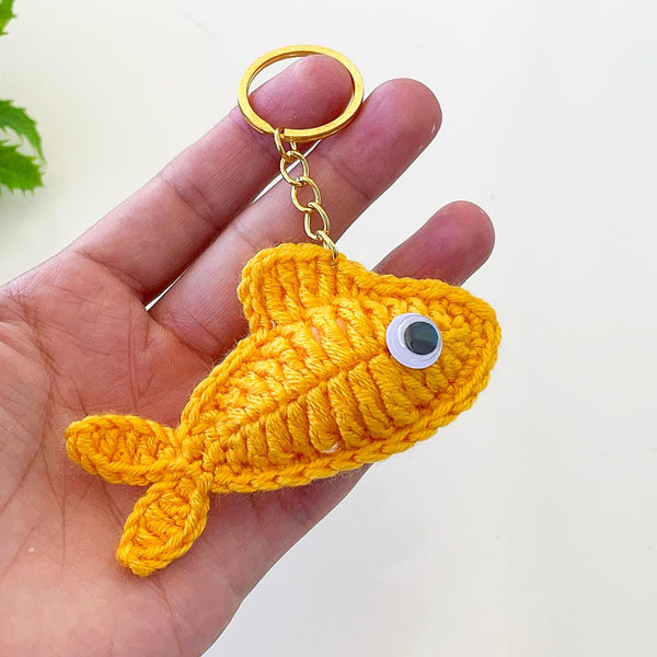 Crochet Fish Keychain Pattern, Amigurumi Fish Keyring PDF, DIY Small Fish Plush, Handmade Ocean Animal Toy, Cute Crochet Gift