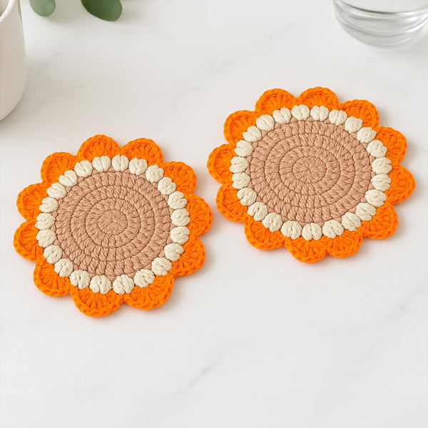 Sunflower Crochet Doily Pattern PDF, Handmade Floral Table Decor, Round Crochet Placemat DIY, Rustic Home Decoration, Instant Download
