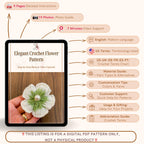 Elegant 3D Crochet Flower Pattern PDF - DIY Crochet Brooch Tutorial - Hand Trendy