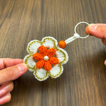 3D Crochet Puffy Flower Keychain Pattern, Amigurumi Floral Key Ring PDF, Handmade Crochet Keychain DIY, Instant Download Crochet Pattern