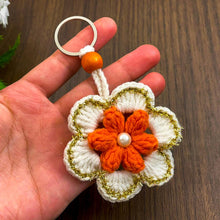 3D Crochet Puffy Flower Keychain Pattern, Amigurumi Floral Key Ring PDF, Handmade Crochet Keychain DIY, Instant Download Crochet Pattern