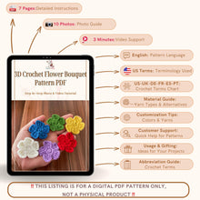 Crochet Small Flower Applique Pattern, Easy Floral Motif PDF, DIY Embellishment for Clothes, Handmade Decoration, Instant Download Crochet