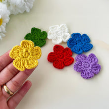 Crochet Small Flower Applique Pattern, Easy Floral Motif PDF, DIY Embellishment for Clothes, Handmade Decoration, Instant Download Crochet