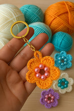 Easy Crochet Flower Keychain Pattern, Easy PDF Mini Crochet Design for Car Accessories or Valentine's Day Gift