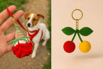 Crochet Keychain Set Patterns Bundle – 5 Cute Amigurumi Charms PDF Tutorial for Bags, Gifts & Keys