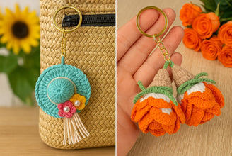 Crochet Keychain Set Patterns Bundle – 5 Cute Amigurumi Charms PDF Tutorial for Bags, Gifts & Keys