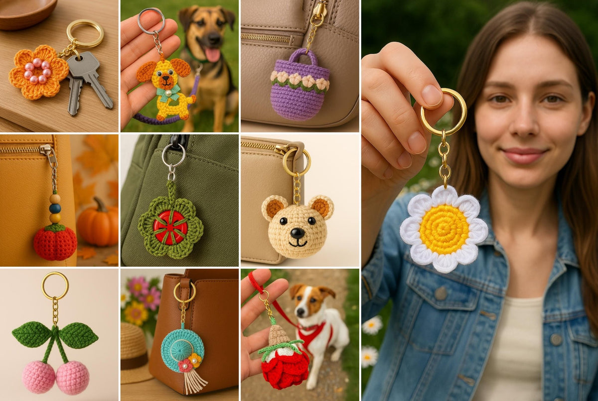 Crochet Keychain Pattern Bundle: 10 Cute Designs - Fun DIY Accessories Gift - Hand Trendy