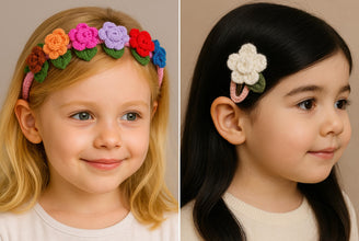 Crochet Hair Clips Bundle, Floral Bow & Daisy Clip Tutorials, Stylish Hair Clips for Kids and Babies, Gift for Craft Lovers