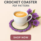Modern Crochet Coaster Pattern PDF - DIY Flower Mug Rug - Hand Trendy