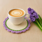 Modern Crochet Coaster Pattern PDF - DIY Flower Mug Rug - Hand Trendy