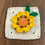 3D Sunflower Granny Square Pattern PDF - Instant Download Pattern - Hand Trendy