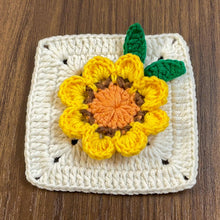 Sunflower Granny Square Crochet Pattern PDF