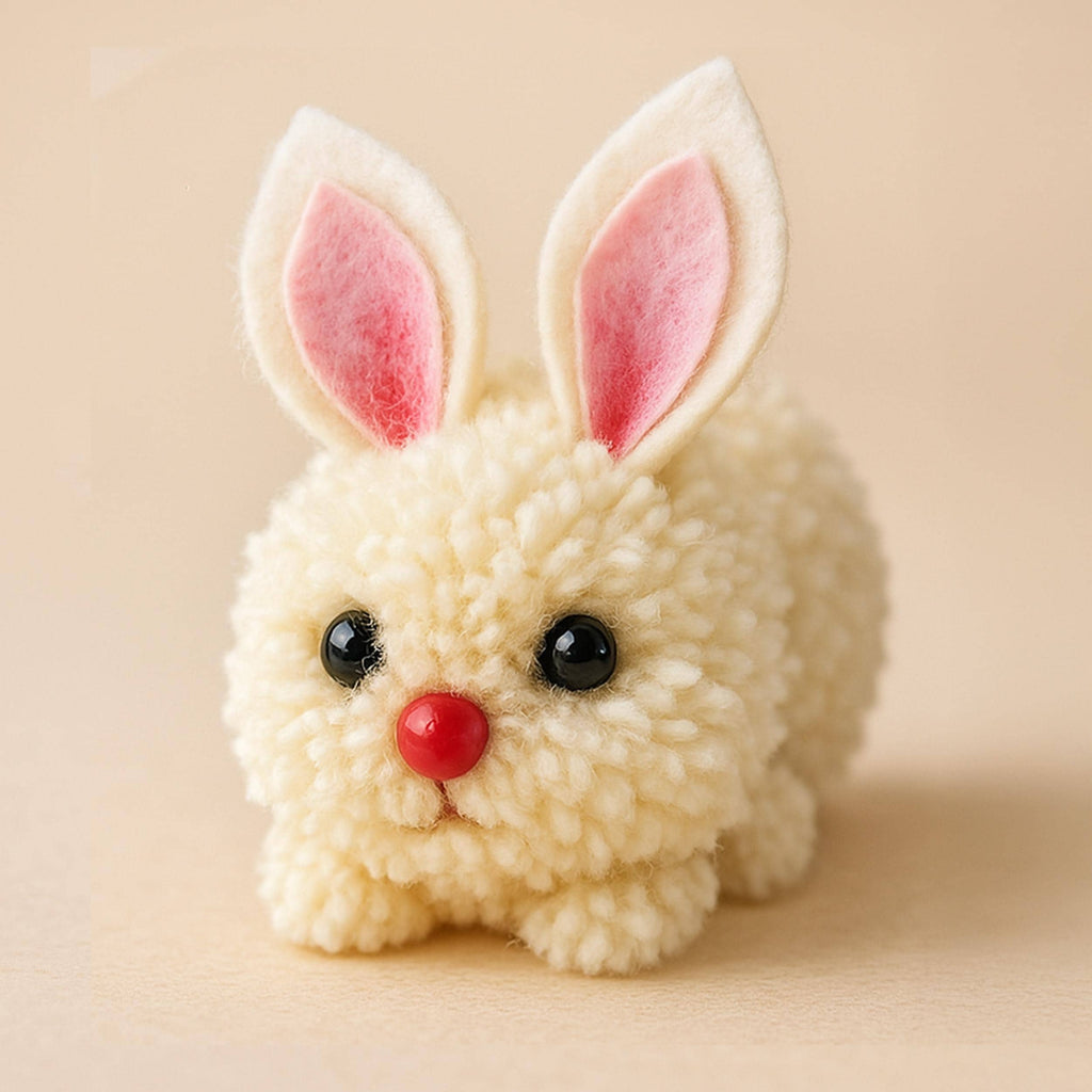 Pom Pom Bunny DIY Pattern - Easter Craft Tutorial - Handmade Rabbit Decoration - Hand Trendy