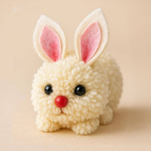 Pom Pom Bunny DIY Pattern Tutorial, Easy Rabbit Craft Tutorial for Easter Decorations, Handmade Rabbit Decoration, Instant Download