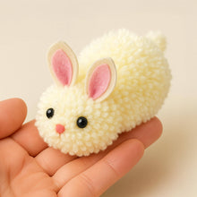 Pom Pom Bunny DIY Pattern Tutorial, Easy Rabbit Craft Tutorial for Easter Decorations, Handmade Rabbit Decoration, Instant Download