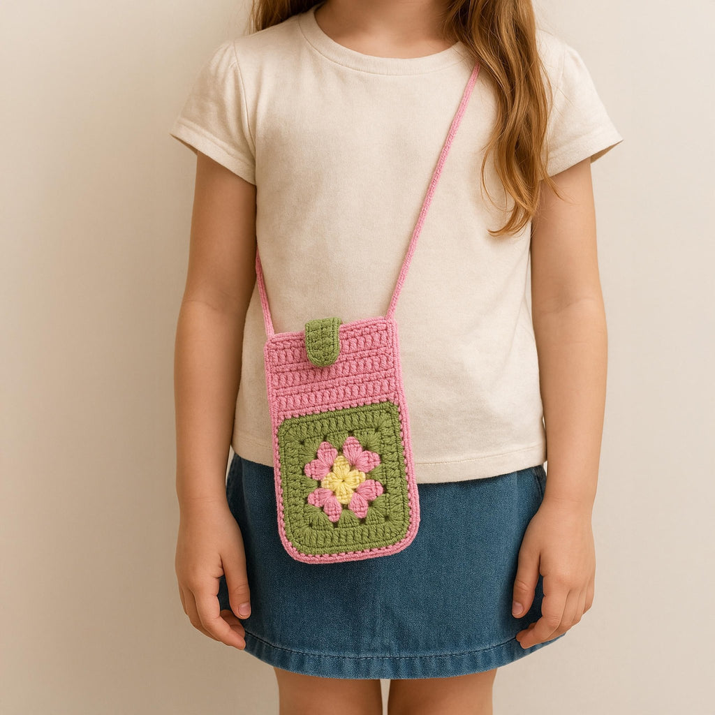 Granny Square Crochet Phone Bag Pattern - PDF DIY - DIY Floral Mobile Purse Pattern - Hand Trendy