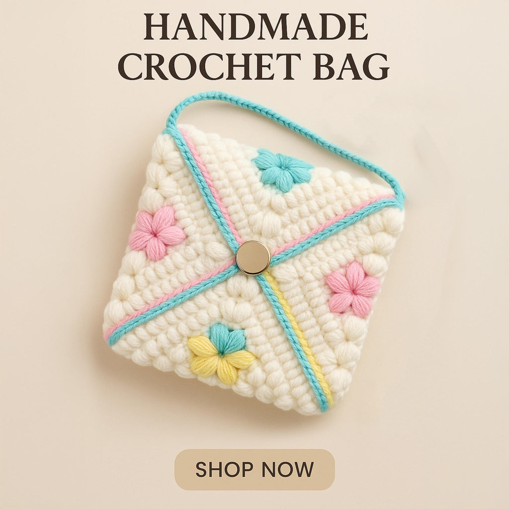 Pastel Flower Crochet Bag PDF Pattern– Colorful Yarn Purse Design - Hand Trendy