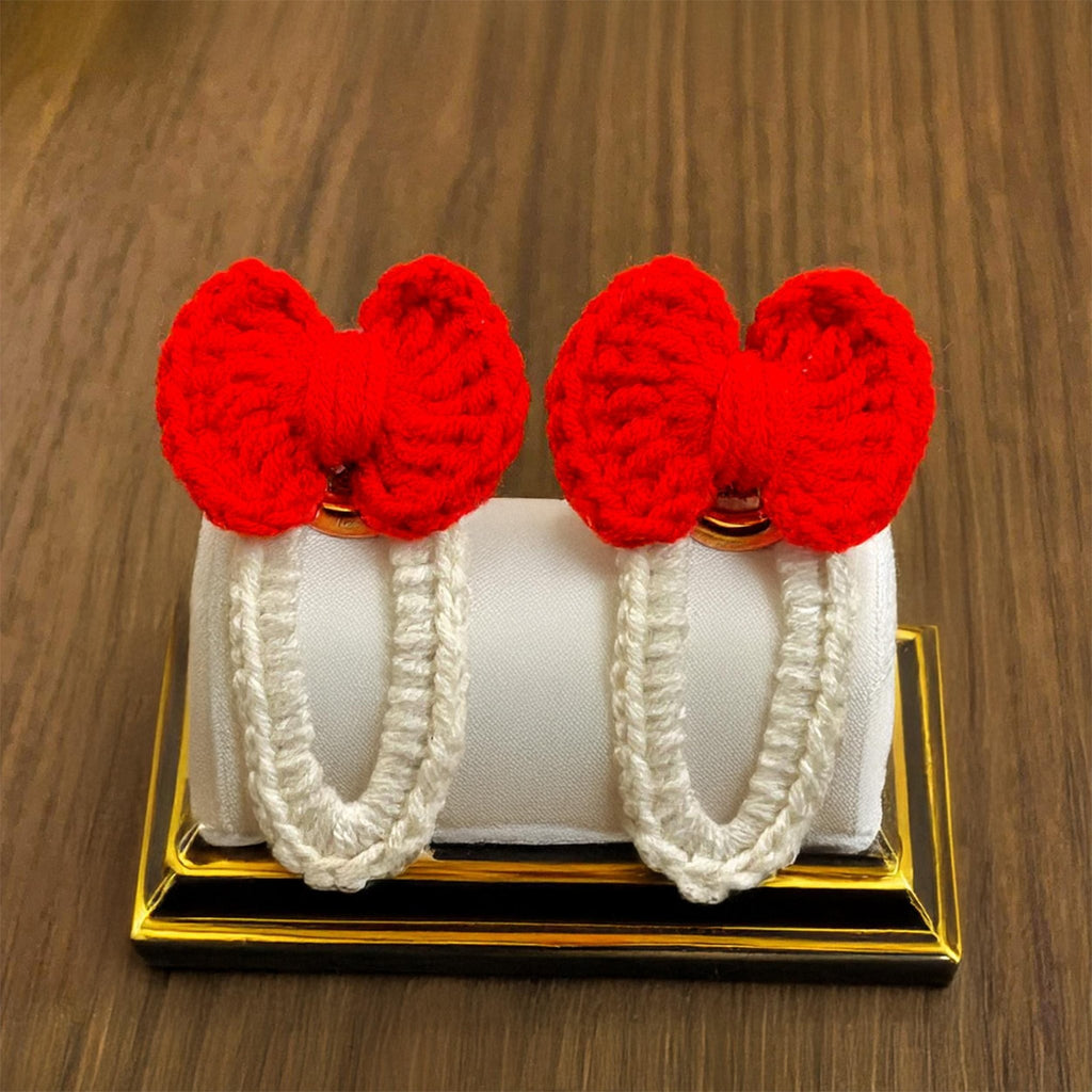 Crochet Bow Hair Clip Pattern with Scalloped Edge - Handmade Accessory - Hand Trendy