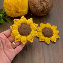 Amigurumi Sunflower Crochet Pattern, 3D Crochet Flower Plush, Stuffed Sunflower Applique PDF, DIY Floral Home Decor, Instant Download