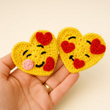 Crochet Heart Pattern, Cute Emoji Design for Heart-Shaped Motifs, Perfect DIY Gift Idea for Crocheting Enthusiasts