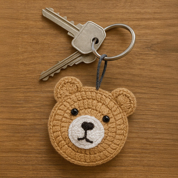Easy Crochet Teddy Bear Applique Pattern | Cute Moon Bear Pattern for Baby Blankets and Keychains