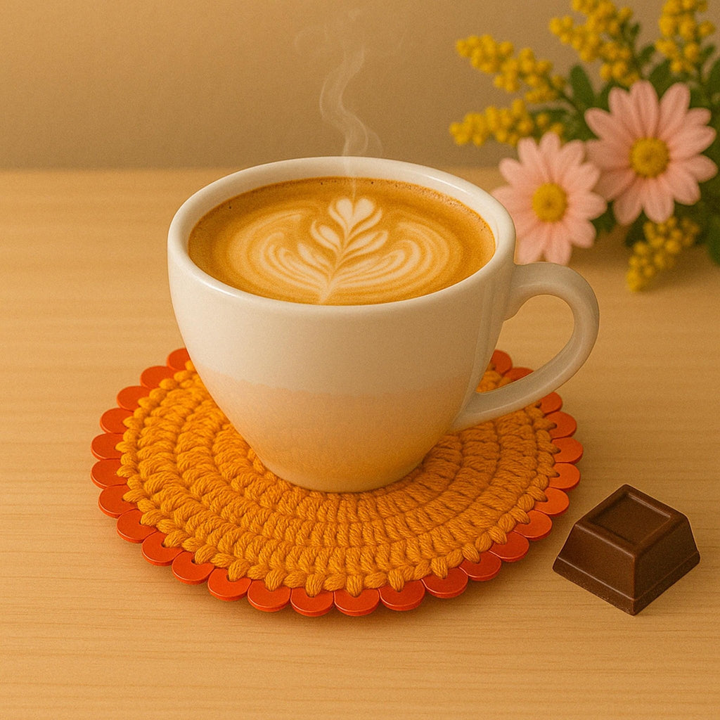Glam Sequin Coaster Crochet Pattern - Glitter Coffee Coaster Guide - Hand Trendy