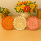 Glam Sequin Coaster Crochet Pattern - Glitter Coffee Coaster Guide - Hand Trendy