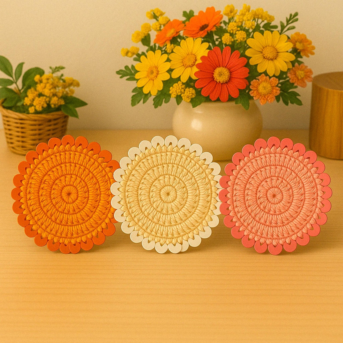 Glam Sequin Coaster Crochet Pattern - Glitter Coffee Coaster Guide - Hand Trendy