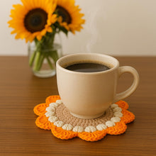 Sunflower Crochet Doily Pattern PDF, Handmade Floral Table Decor, Round Crochet Placemat DIY, Rustic Home Decoration, Instant Download
