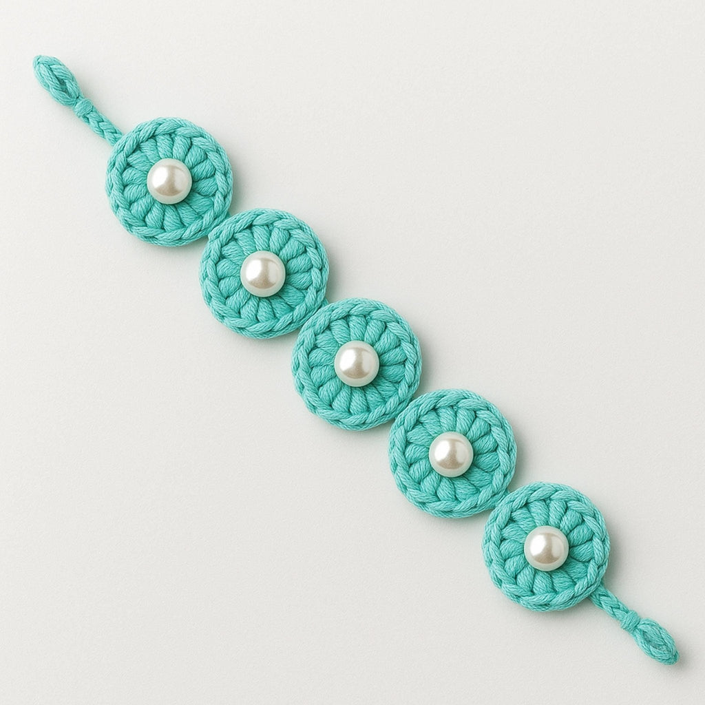 Crochet Flower Bracelet & Hair Tie - DIY Pattern - Handmade Crochet Fashion Jewelry Gift - Hand Trendy