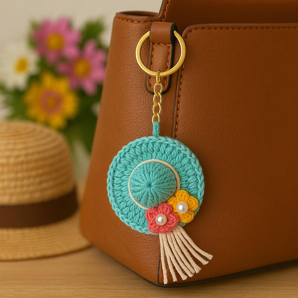 Crochet Mini Hat Pattern - Miniature Vacation Straw Hat - Tiny Crochet Ornaments