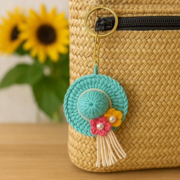 Crochet Mini Hat Pattern - Miniature Vacation Straw Hat - Tiny Crochet Ornaments