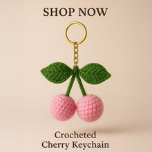 Crochet Cherry Keychain PDF Pattern – Amigurumi Fruit Keyring Tutorial – DIY Cute Handmade Yarn Key Chain Digital Download