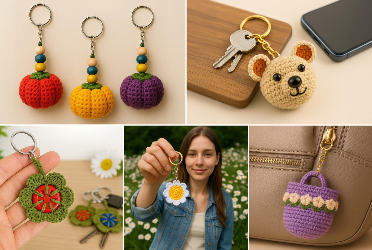 Crochet Charm Set: 5 Amigurumi Patterns PDF - Clover DIY Designs - Hand Trendy