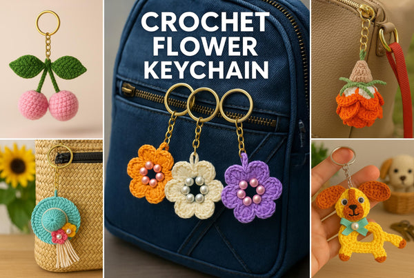 Crochet Keychain Set Patterns Bundle – 5 Cute Amigurumi Charms PDF Tutorial for Bags, Gifts & Keys