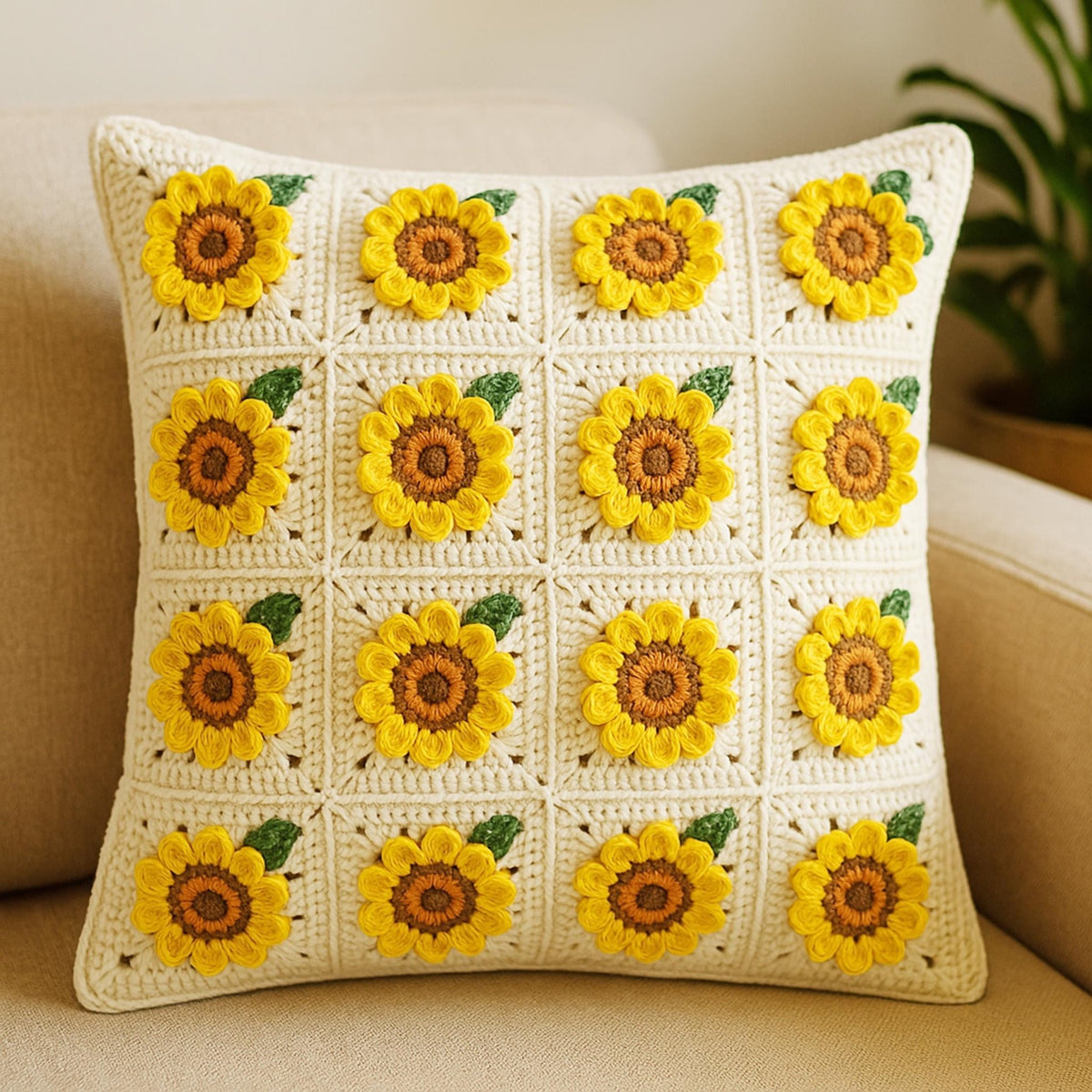3D Sunflower Granny Square Pattern PDF - Instant Download Pattern - Hand Trendy