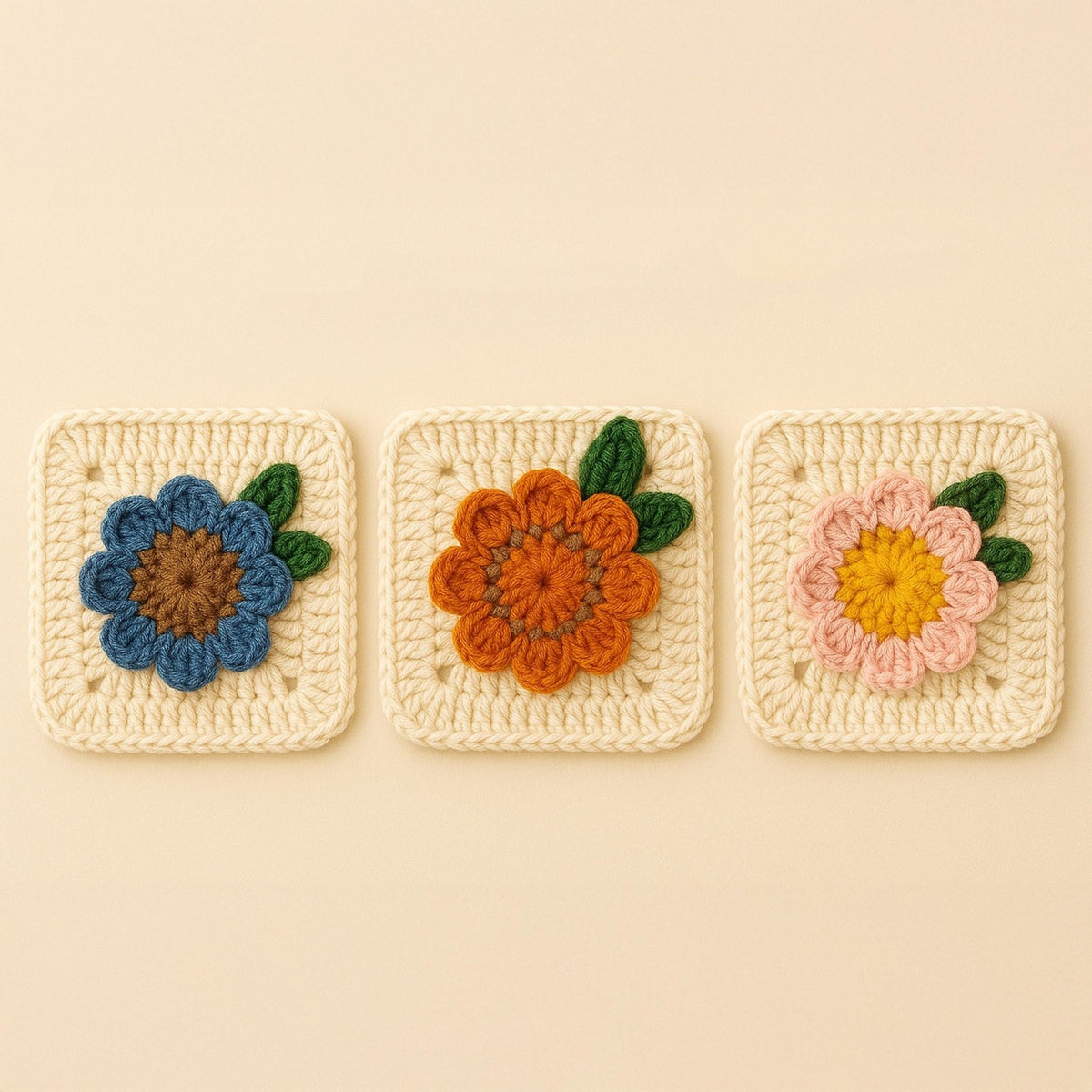 3D Sunflower Granny Square Pattern PDF - Instant Download Pattern - Hand Trendy