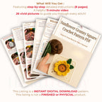 3D Sunflower Granny Square Pattern PDF - Instant Download Pattern - Hand Trendy