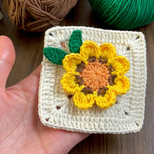 Sunflower Granny Square Crochet Pattern PDF