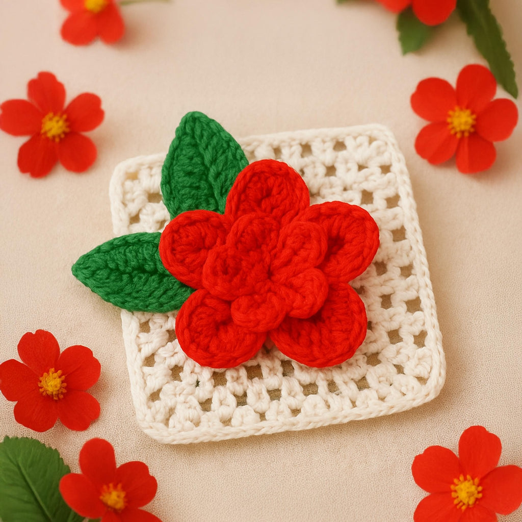 3D Crochet Granny Square Pattern PDF - DIY Afghan Blanket Motif - Hand Trendy