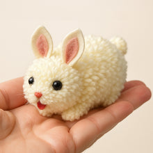 Pom Pom Bunny DIY Pattern Tutorial, Easy Rabbit Craft Tutorial for Easter Decorations, Handmade Rabbit Decoration, Instant Download