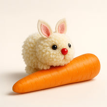 Pom Pom Bunny DIY Pattern Tutorial, Easy Rabbit Craft Tutorial for Easter Decorations, Handmade Rabbit Decoration, Instant Download