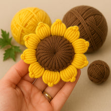Amigurumi Sunflower Crochet Pattern, 3D Crochet Flower Plush, Stuffed Sunflower Applique PDF, DIY Floral Home Decor, Instant Download