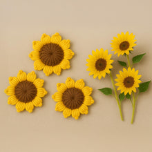 Amigurumi Sunflower Crochet Pattern, 3D Crochet Flower Plush, Stuffed Sunflower Applique PDF, DIY Floral Home Decor, Instant Download