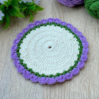 Modern Crochet Coaster Pattern PDF - DIY Flower Mug Rug - Hand Trendy