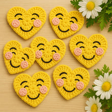 Crochet Heart Pattern, Cute Emoji Design for Heart-Shaped Motifs, Perfect DIY Gift Idea for Crocheting Enthusiasts