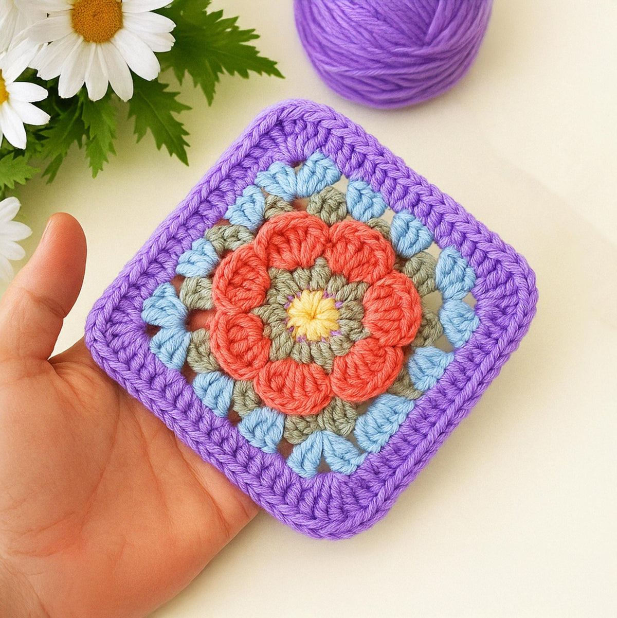 3D Granny Square Pattern | Easy Baby Blanket & Pillow| Easy Crochet Square DIY Pattern for Beginners - Hand Trendy