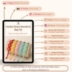Crochet Flower Bracelet & Hair Tie - DIY Pattern - Handmade Crochet Fashion Jewelry Gift - Hand Trendy